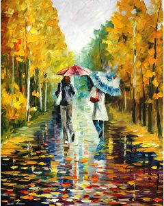 STROLL IN AN AUTUMN RAINY PARK